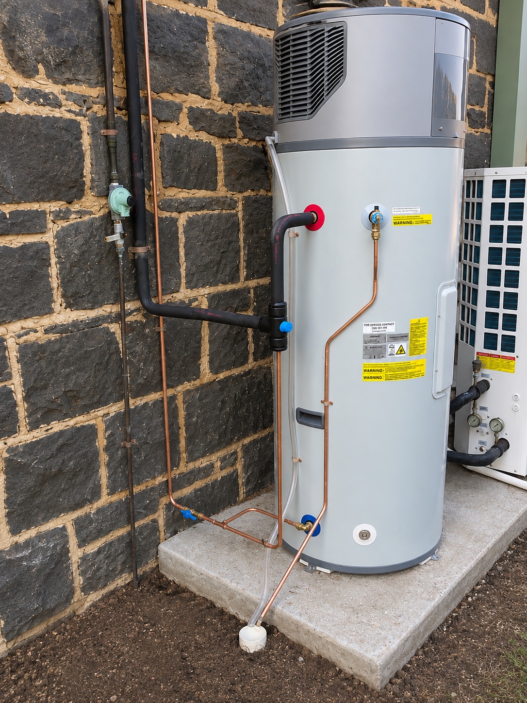 Heat pump hot water system installed by MonkFlo Plumbing at a Melbourne home